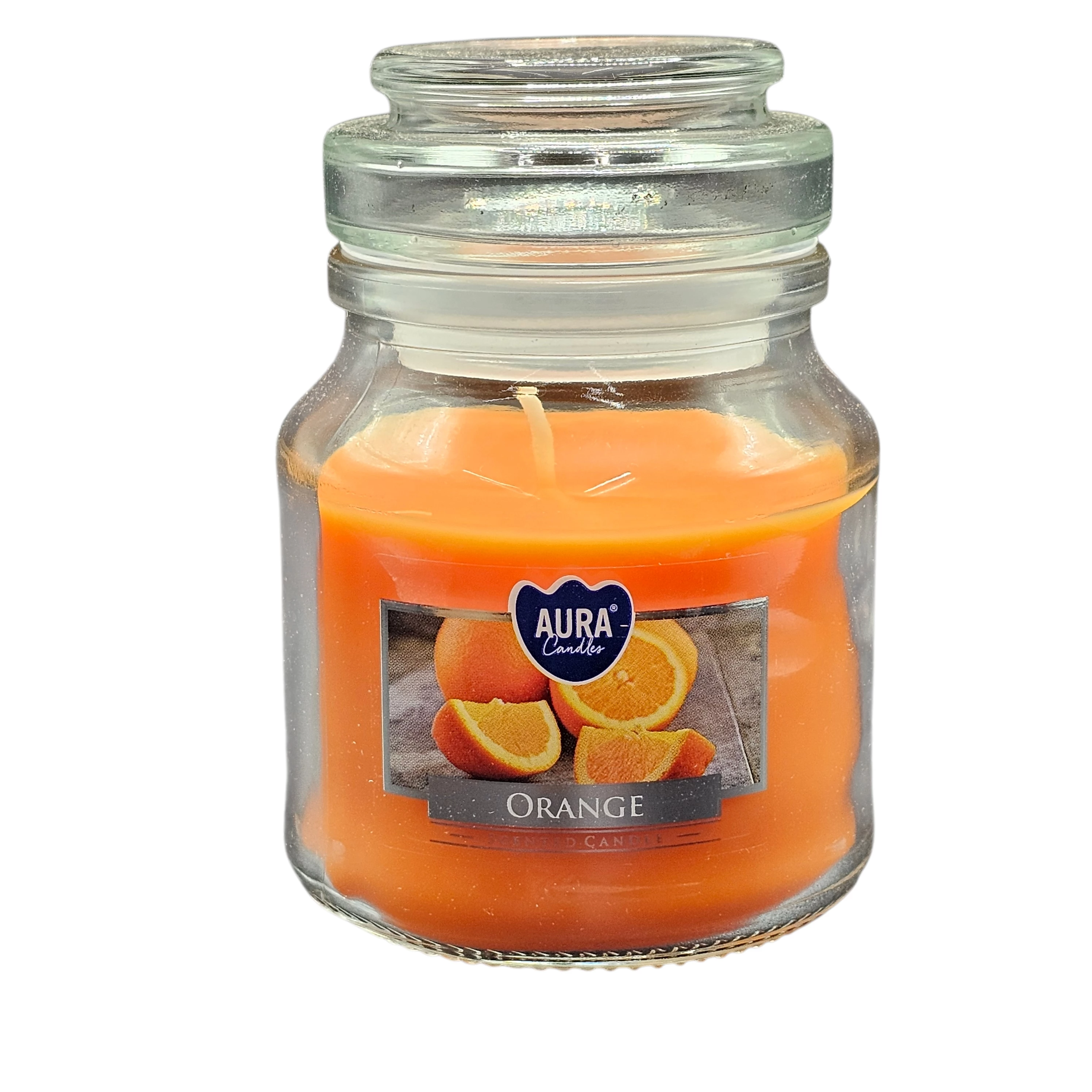 Candela Aura in vetro Arancio