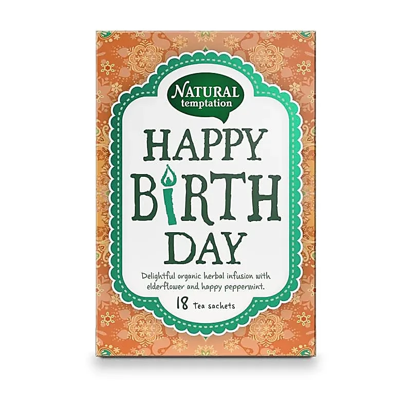 Tisana Organica Natural Temptation Happy Birthday con fiori di Sambuco, Menta Verde