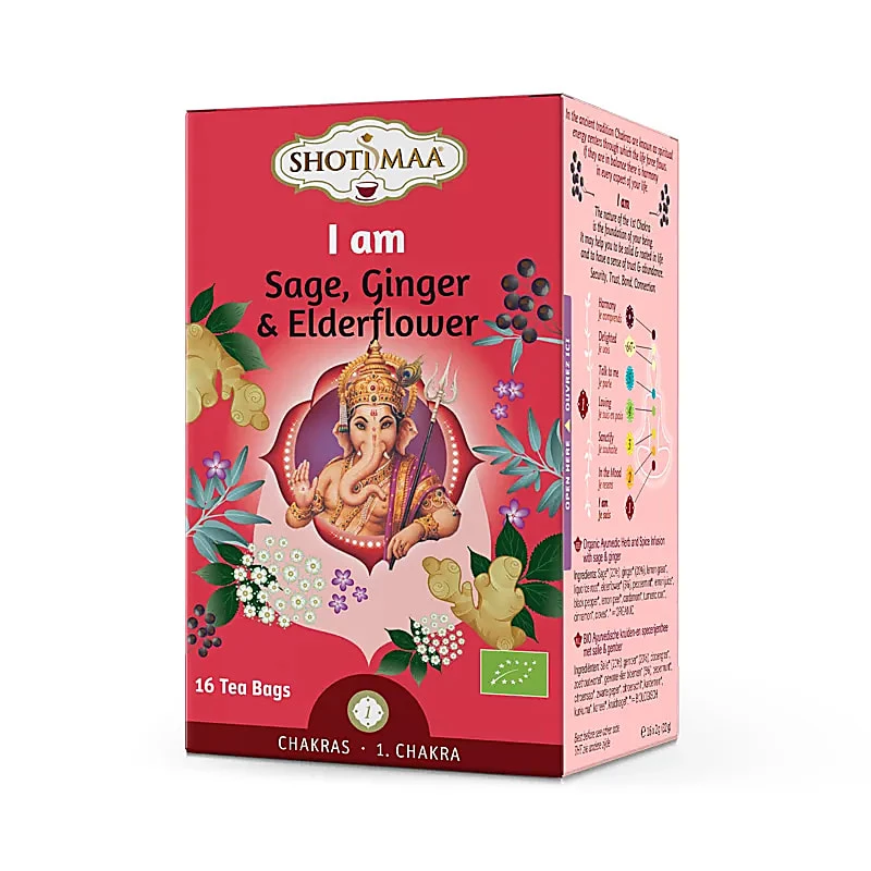 Tisana Organica Shoti Maa I Am con Salvia, Zenzero e Fiori di sambuco
