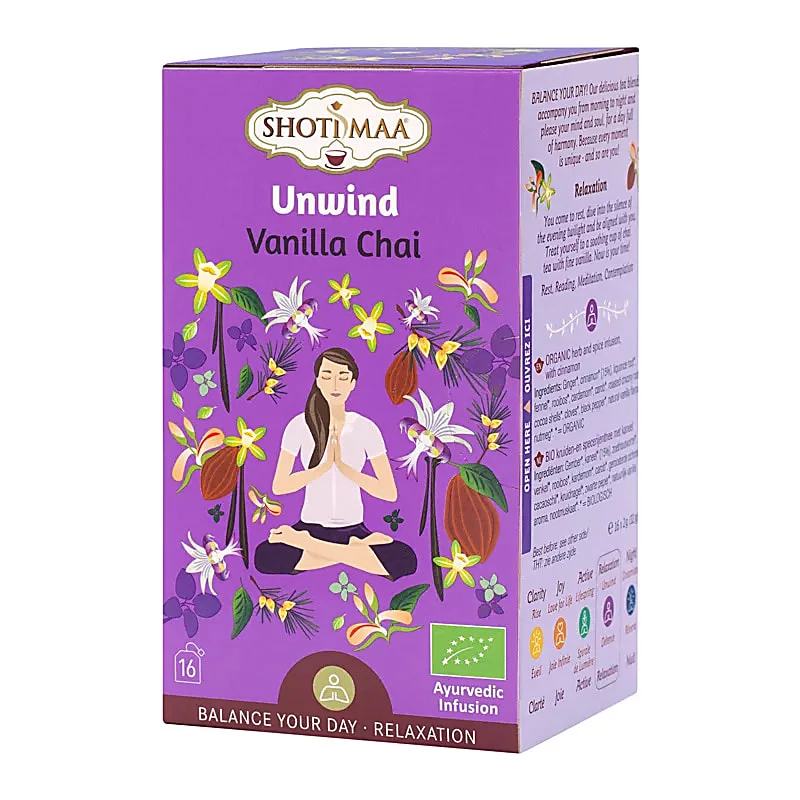 Tisana Organica Shoti Maa Unwind con Cannella Zenzero e vaniglia