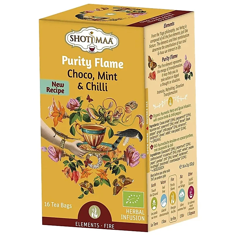 Tisana Organica Shoti Maa Purity Flame con Cacao, Menta e Peperoncino