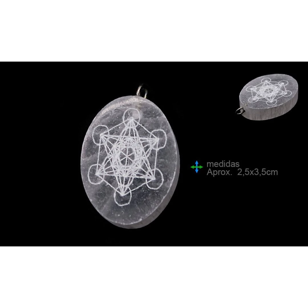 Ciondolo in Selenite Metetron -- 3 cm