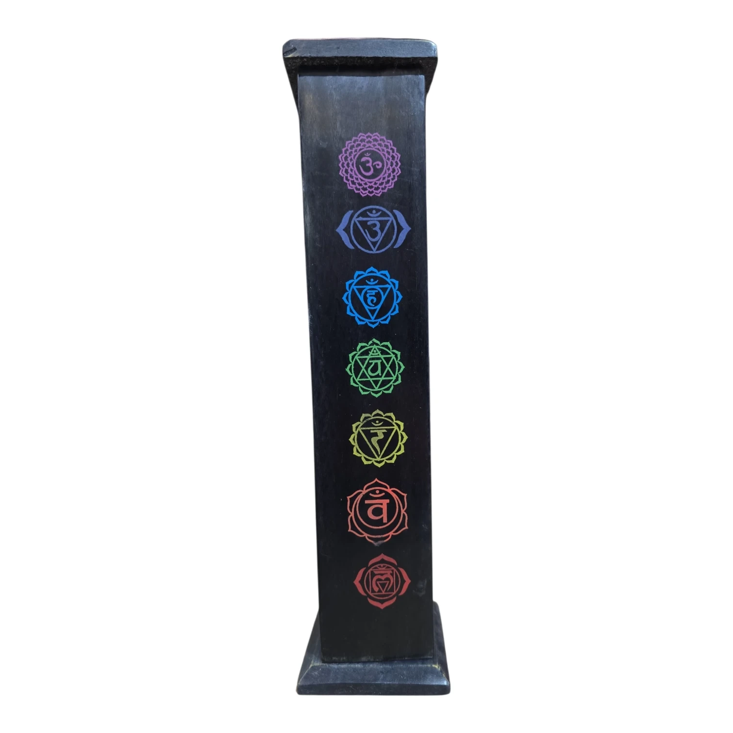 Portaincenso Legno Torre Nera 7 Chakra 31cm