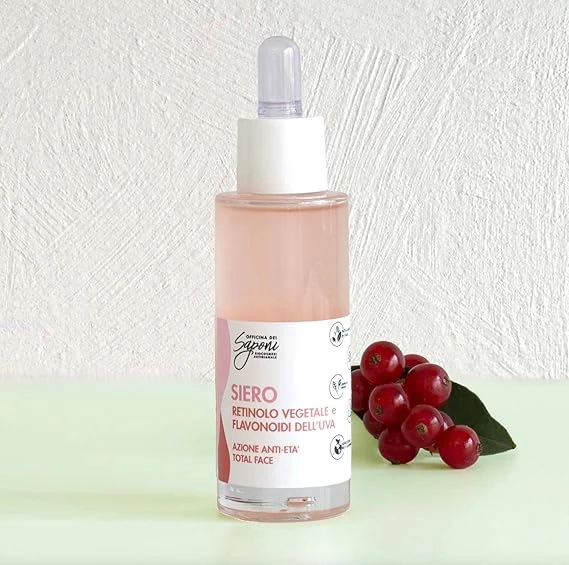 Siero Attivo-Retinolo Vegetale e Flavonoidi dell'Uva Rosa